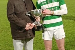 Valley-Rovers U21 Captain presented with trophy from Myles Barry